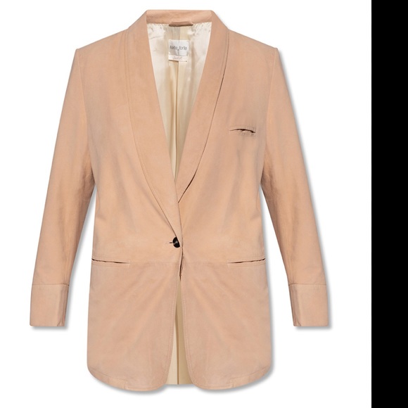 New Forte_Forte Italy Blazer Jacket Pink Suede Leather Size 4 - Picture 1 of 13